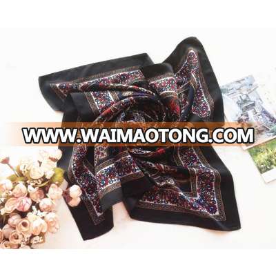 Customized Silklike satin square scarf Fashion Square Bandanas Polyester Handkerchief Accessories