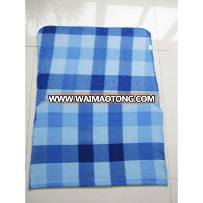 Promotional customized blue checked polar fleece blanket design your own blanket